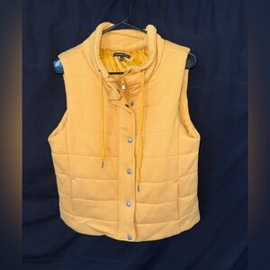 Yellow Quilted Vest with Snap Buttons
